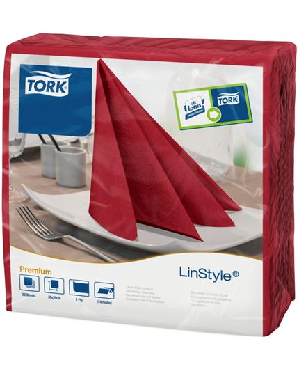 9411266 Tork 127182 Serviett TORK linstyle 39cm burgund (50) 